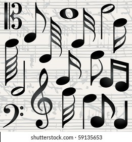 Collection of music symbols vector