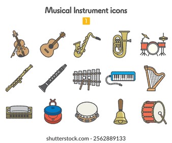 Collection of musical instrument icons