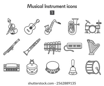 Collection of musical instrument icons