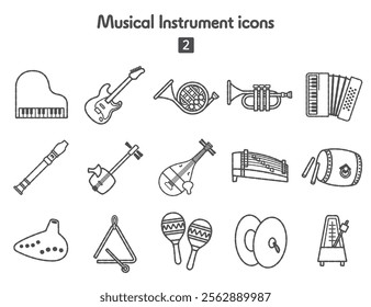 Collection of musical instrument icons