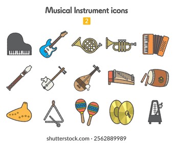 Collection of musical instrument icons