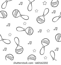 Collection of musical instrument pattern vector art