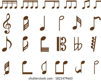 Collection of a musical notes
