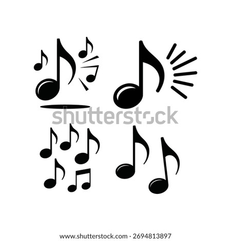 A collection of musical notes, perfect for any design or decoration project. These notes are versatile and can be used in a variety of creative ways.
