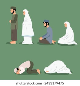 Collection of Muslim women and men performing Hajj