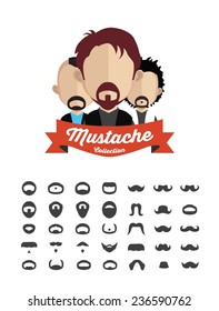 collection of mustache with face