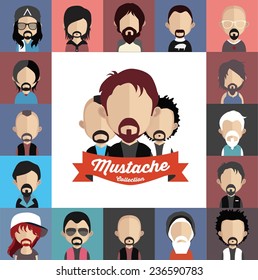 collection of mustache with face