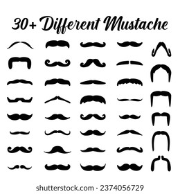 Collection Of Mustaches, 30+ Different Styles Of Mustache