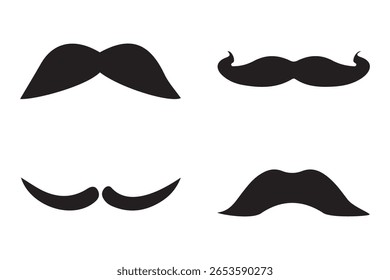 coleção de bigodes. conjunto de bigodes. conjunto de bigodes hipster	