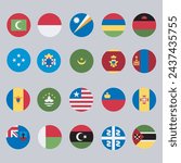 Collection of national flags of all countries. Vector illustration.