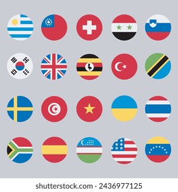 Collection of national flags of all countries. Vector illustration.