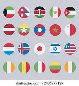 Collection of national flags of all countries. Vector illustration.