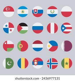 Collection of national flags of all countries. Vector illustration.
