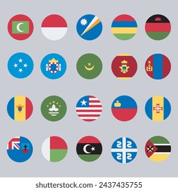 Collection of national flags of all countries. Vector illustration.