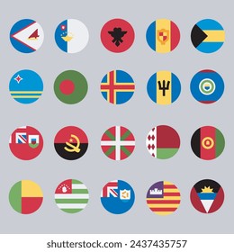 Collection of national flags of all countries. Vector illustration.