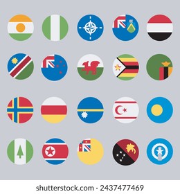 Collection of national flags of all countries. Vector illustration.