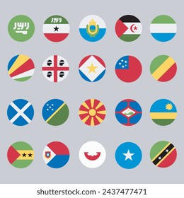 Colección de banderas nacionales de todos los países. Ilustración vectorial.