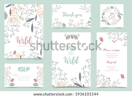 Collection of natural background set with leaf,flower.Editable vector illustration for website, invitation,postcard and poster
