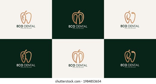collection of natural teeth abstract logo design