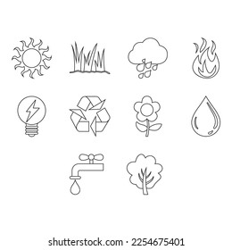 colección de vectores de iconos de naturaleza