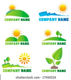 Collection of nature logos and icons