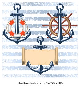 Collection of nautical designed elements