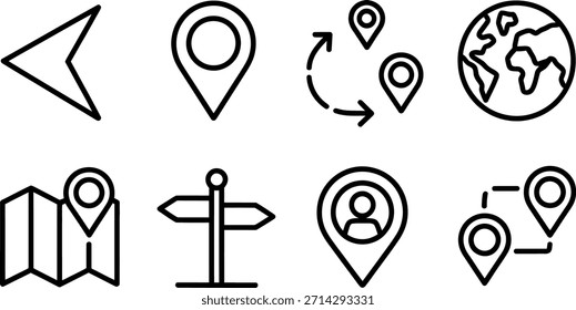 Colección de iconos de navegación para mapas y direcciones