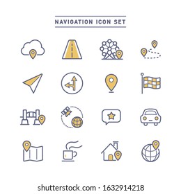 COLLECTION OF NAVIGATION LINE ICONS