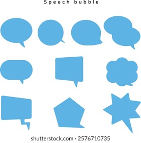 A collection of neatly styled speech bubbles in various shapes