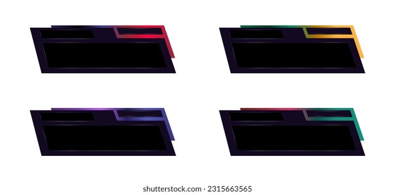 collection of neon frame border for game, neon border design template 