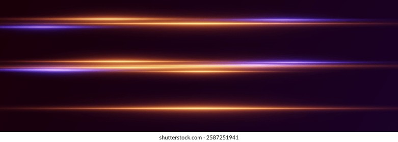 Collection of neon lines, laser beam and light effect.