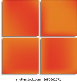 Collection of new abstract colorful backgrounds. Fresh backdrop with soft shadow. Vector illustration flyers. Orange trendy, natural blurred colors and elegant templates.
