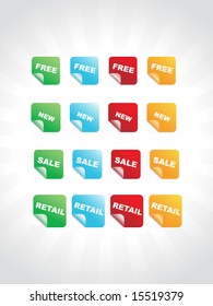 collection of new square stickers set