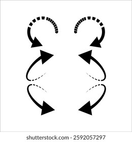 Collection of new style black vector arrows isolated on black and white. Arrow icon. Arrow vector icon. Arrows. Arrow vector illustration collection