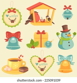 Collection of New Year and Christmas design elements