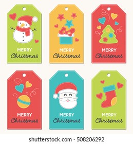 Collection Christmas Card Illustration Templates Stock Vector (royalty 