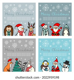 collection of new year greeting cards cartoon template