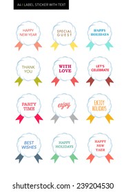 Collection of New year holiday Tag Label design template 