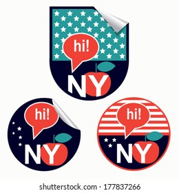 collection of new york stickers