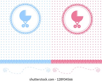 Collection newborn card. Vector EPS10.