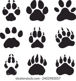 A collection of nice and cool dog paw icons