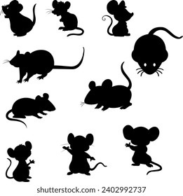 A collection of nice and cool mouse silhouettes