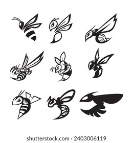 A collection of nice and cool vector bee images