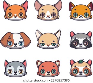 Collection nine cute canines