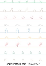 Collection of the nine different vector borders