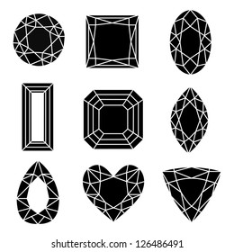 Collection of Nine Vector Gemstones. See others in my portfolio.