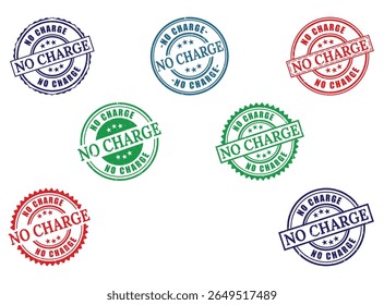 collection of No charge rubber stamp vector graphic element various colors for business promotion and advertising design