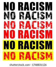 Collection of No Racism isolated vector. Black lives matter protest in USA America