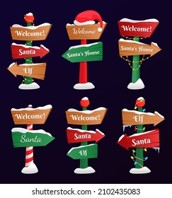 Collection of North Pole signs or Christmas. Winter holiday xmas symbol, cartoon banner. Christmas set. EPS 10. Transparency. Gradients.