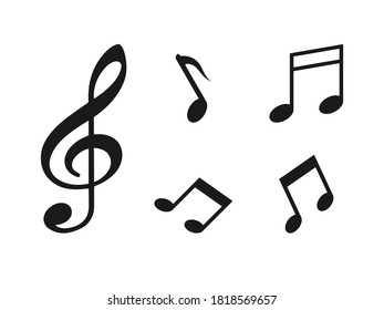 Colección de diseño de iconos de música de notas. color modificable. Ilustración del vector